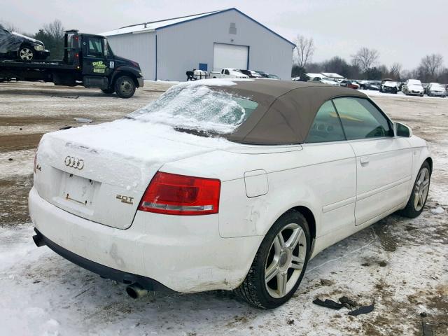 WAUDF48H27K020053 - 2007 AUDI A4 2.0T CA WHITE photo 4