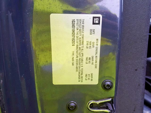 1G2AS18H297162574 - 2009 PONTIAC G5 GRAY photo 10