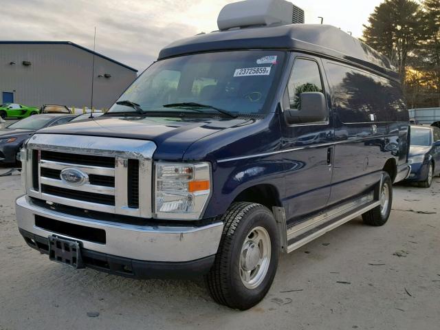 1FTSS34S08DA62633 - 2008 FORD ECONOLINE BLUE photo 2