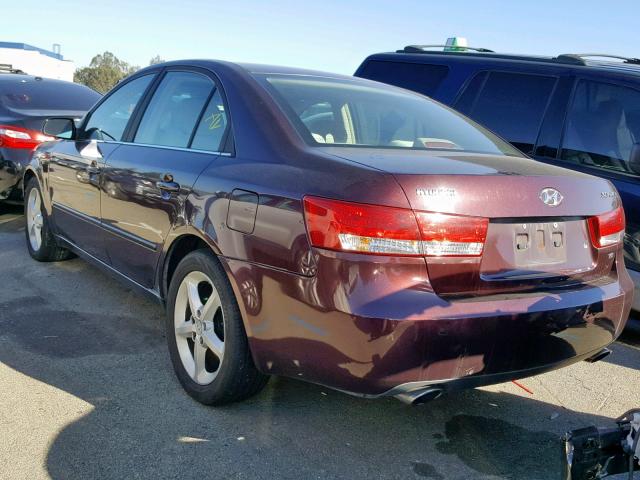 5NPEU46F66H048868 - 2006 HYUNDAI SONATA MAROON photo 3