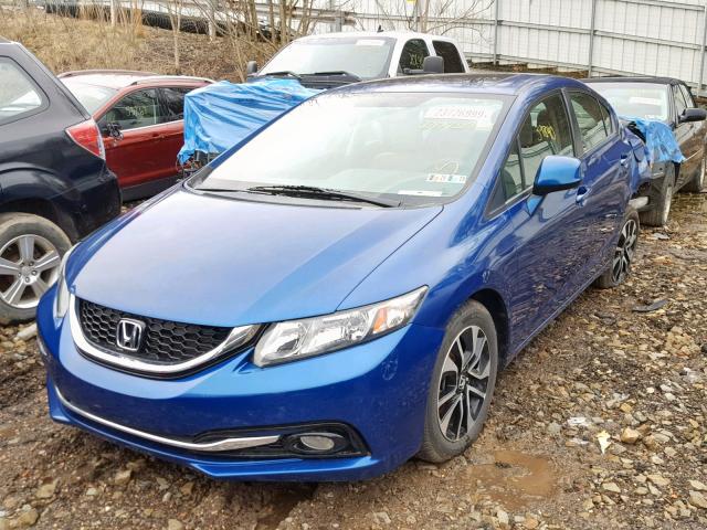 19XFB2F9XDE221298 - 2013 HONDA CIVIC EXL BLUE photo 2