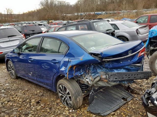 19XFB2F9XDE221298 - 2013 HONDA CIVIC EXL BLUE photo 3