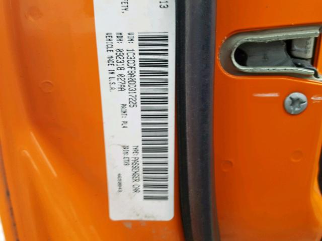 1C3CDFBA0DD317225 - 2013 DODGE DART SXT ORANGE photo 10