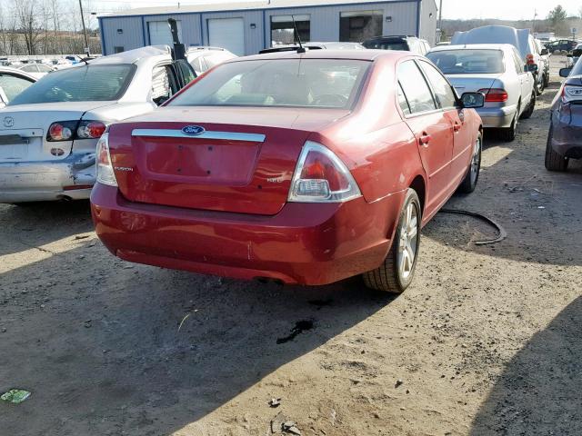 3FAHP08Z28R276182 - 2008 FORD FUSION SEL RED photo 4