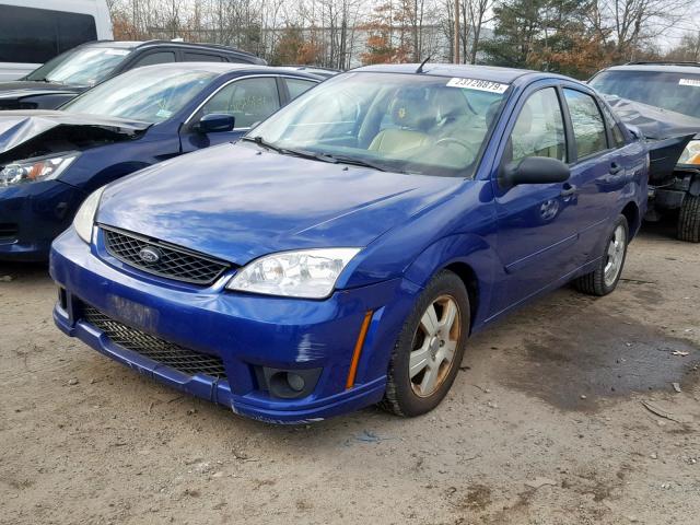 1FAHP34N36W186201 - 2006 FORD FOCUS ZX4 BLUE photo 2