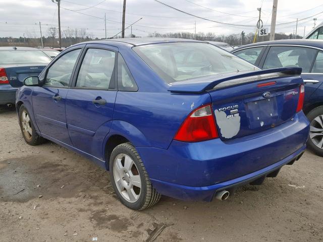 1FAHP34N36W186201 - 2006 FORD FOCUS ZX4 BLUE photo 3