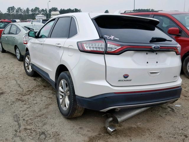 2FMTK3J8XFBB94875 - 2015 FORD EDGE SEL WHITE photo 3