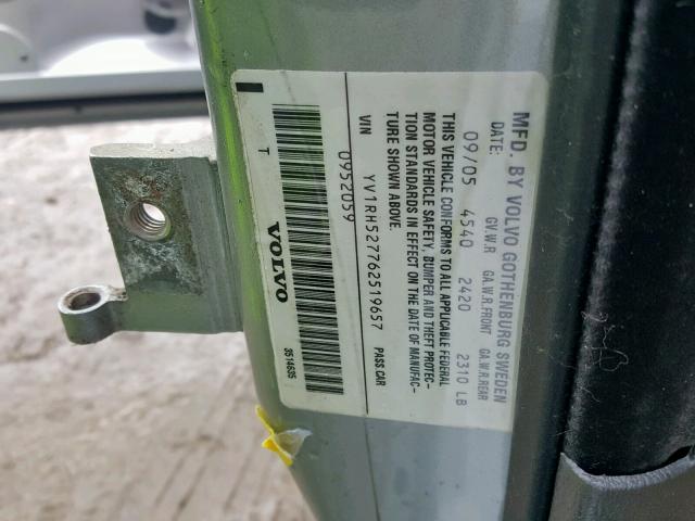 YV1RH527762519657 - 2006 VOLVO S60 R Күміс фото 10