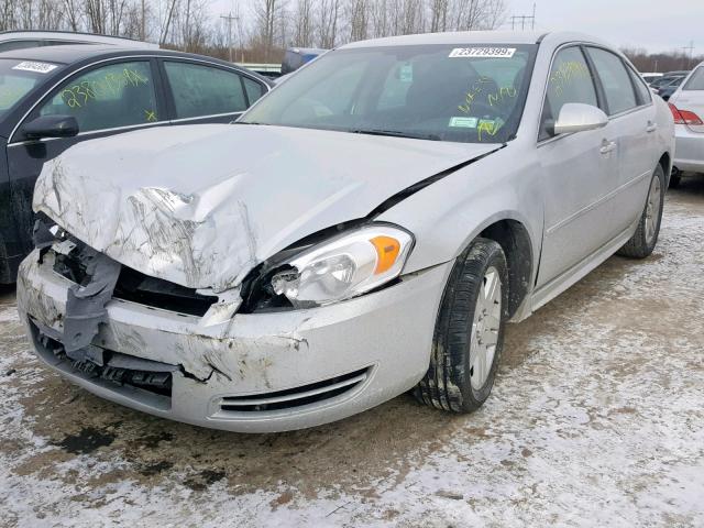 2G1WB5E3XD1140497 - 2013 CHEVROLET IMPALA LT SILVER photo 2