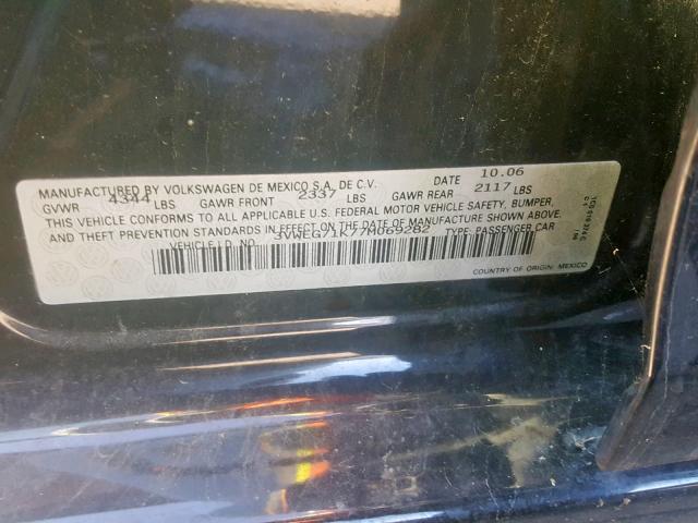 3VWEG71K77M069282 - 2007 VOLKSWAGEN JETTA WOLF BLACK photo 10