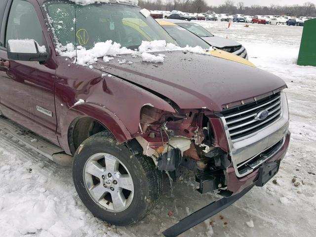 1FMEU75866ZA14969 - 2006 FORD EXPLORER L MAROON photo 9