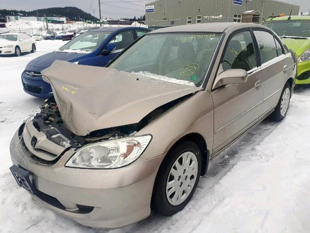 2HGES16614H929506 - 2004 HONDA CIVIC LX BEIGE photo 2