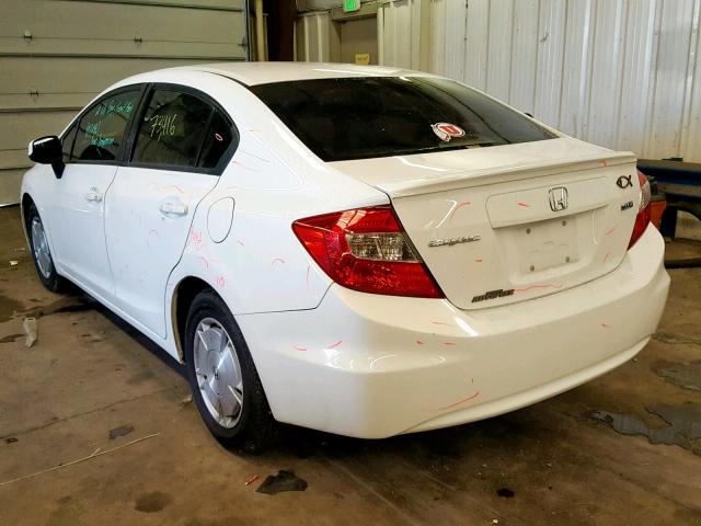 2HGFB2F65CH556530 - 2012 HONDA CIVIC HF WHITE photo 3