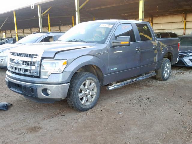 1FTFW1CT9EKE64842 - 2014 FORD F150 SUPER GRAY photo 2