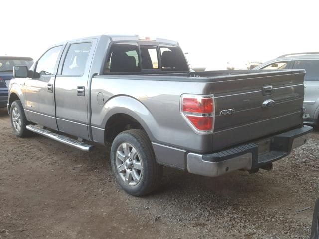 1FTFW1CT9EKE64842 - 2014 FORD F150 SUPER GRAY photo 3