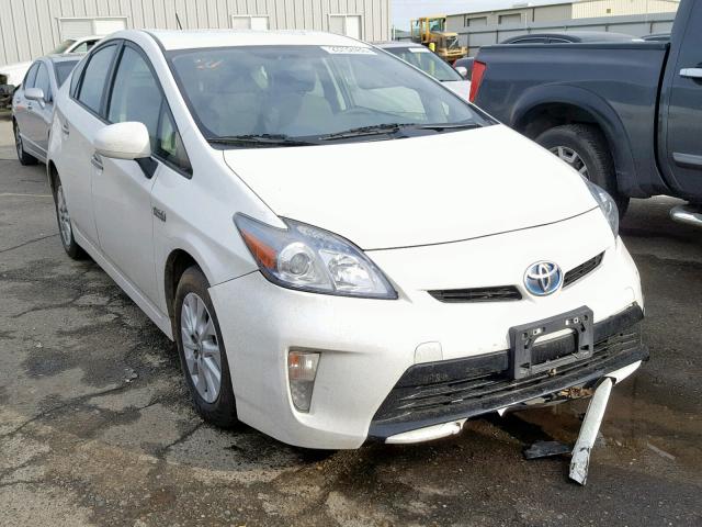 JTDKN3DP4E3052112 - 2014 TOYOTA PRIUS PLUG WHITE photo 1