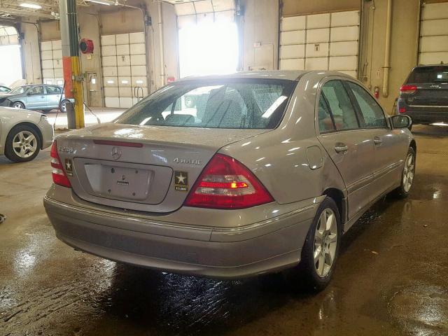 WDBRF92H67F893553 - 2007 MERCEDES-BENZ C 280 4MAT GRAY photo 4