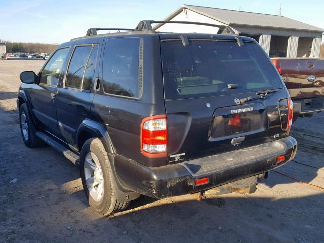 JN8DR09Y92W719221 - 2002 NISSAN PATHFINDER BLACK photo 3