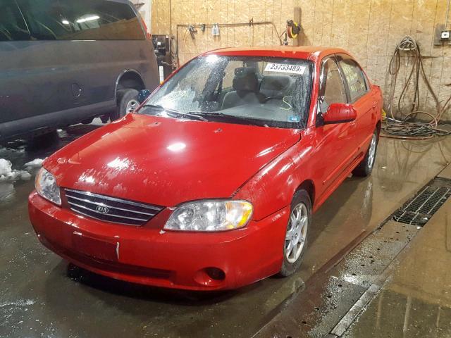 KNAFB121035264565 - 2003 KIA SPECTRA BA RED photo 2