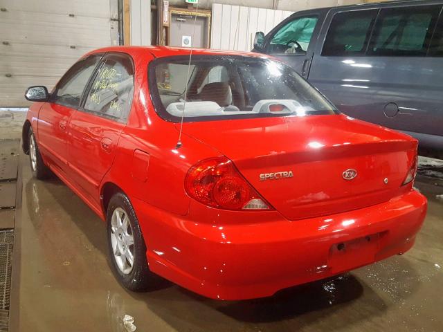 KNAFB121035264565 - 2003 KIA SPECTRA BA RED photo 3