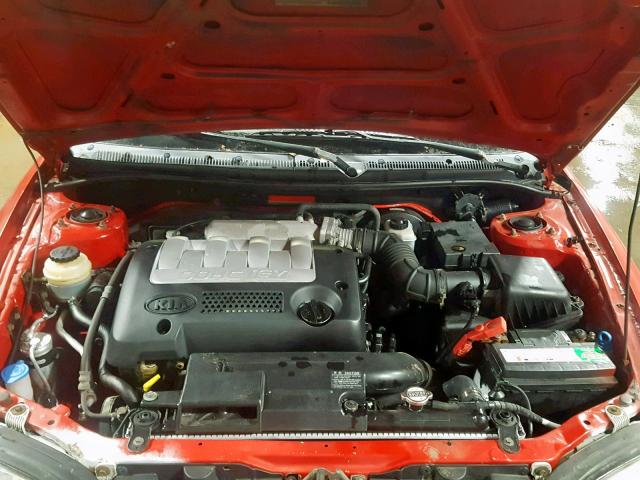 KNAFB121035264565 - 2003 KIA SPECTRA BA RED photo 7