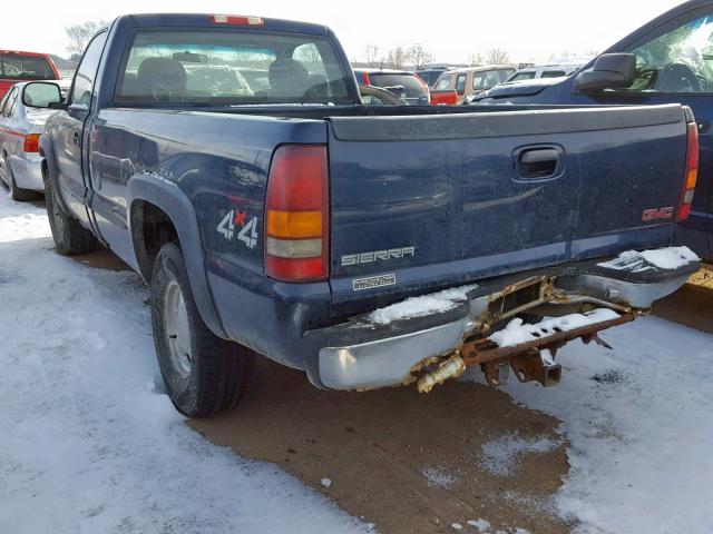 1GTEK14TXYE225955 - 2000 GMC NEW SIERRA BLUE photo 3