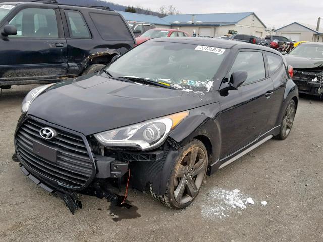 KMHTC6AEXDU110596 - 2013 HYUNDAI VELOSTER T BLACK photo 2