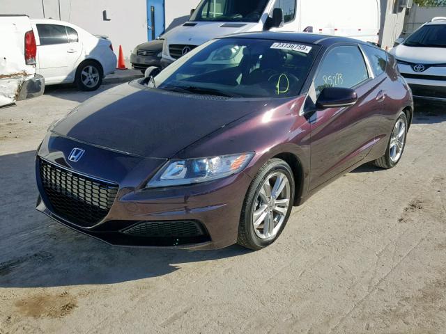 JHMZF1D40DS000551 - 2013 HONDA CR-Z MAROON photo 2