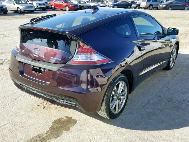 JHMZF1D40DS000551 - 2013 HONDA CR-Z MAROON photo 4