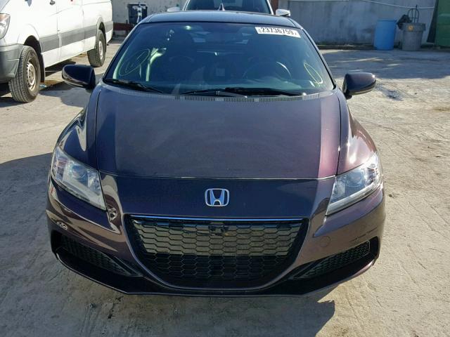 JHMZF1D40DS000551 - 2013 HONDA CR-Z MAROON photo 9