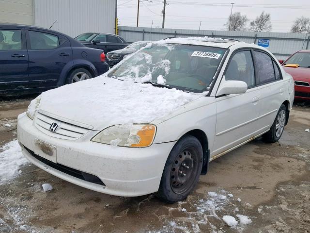 1HGES267X3L025735 - 2003 HONDA CIVIC EX WHITE photo 2