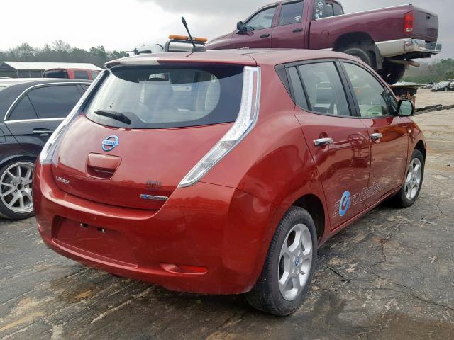 JN1AZ0CP7CT016656 - 2012 NISSAN LEAF SV RED photo 4