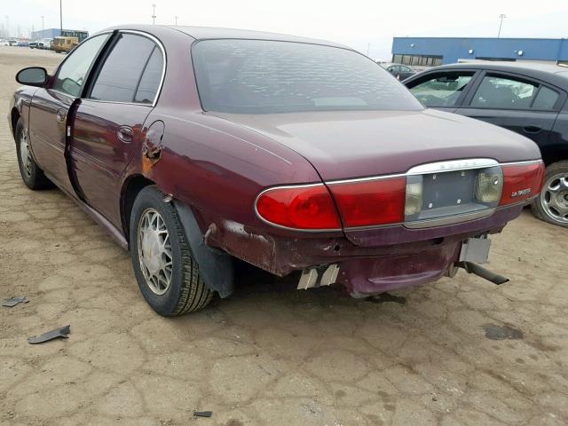 1G4HP52K244131371 - 2004 BUICK LESABRE CU BURGUNDY photo 3