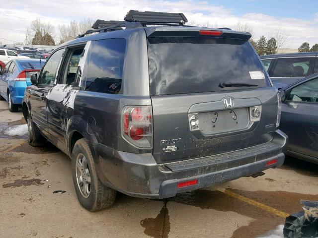 5FNYF18658B012173 - 2008 HONDA PILOT EXL GRAY photo 3