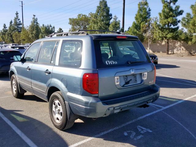 2HKYF18115H551181 - 2005 HONDA PILOT LX BLUE photo 3