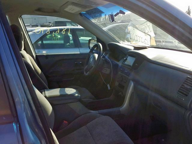 2HKYF18115H551181 - 2005 HONDA PILOT LX BLUE photo 5