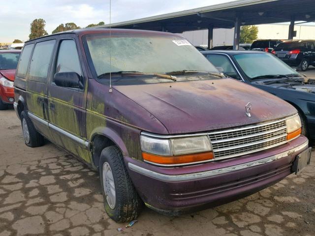 2P4GH25K4PR209668 - 1993 PLYMOUTH VOYAGER RED photo 1