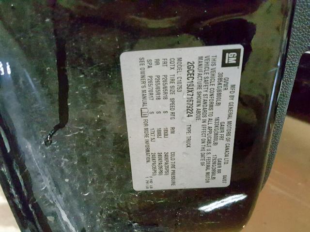 2GCEC19JX71679224 - 2007 CHEVROLET SILVERADO 黑色 照片 10