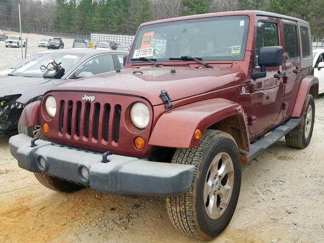 1J8GA59197L105013 - 2007 JEEP WRANGLER S BURGUNDY photo 2