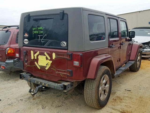 1J8GA59197L105013 - 2007 JEEP WRANGLER S BURGUNDY photo 4