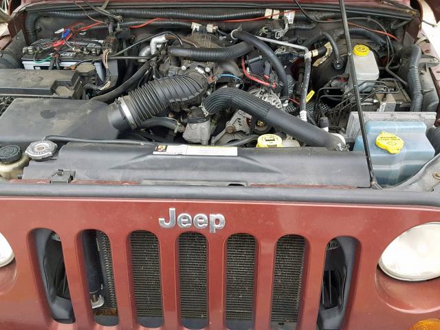 1J8GA59197L105013 - 2007 JEEP WRANGLER S BURGUNDY photo 7