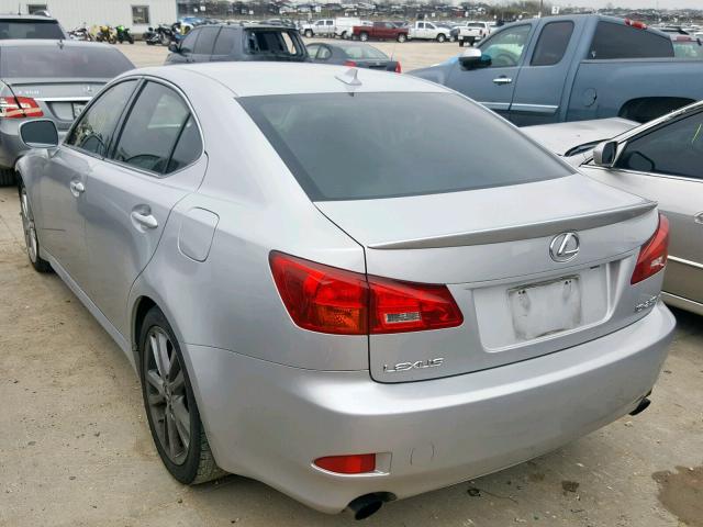 JTHBK262575050489 - 2007 LEXUS IS 250 SILVER photo 3