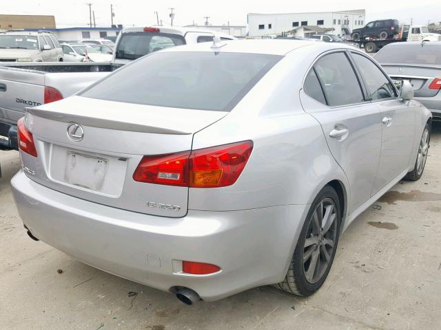 JTHBK262575050489 - 2007 LEXUS IS 250 SILVER photo 4