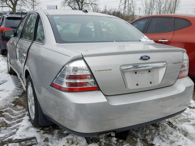 1FAHP25W68G132244 - 2008 FORD TAURUS LIM SILVER photo 3