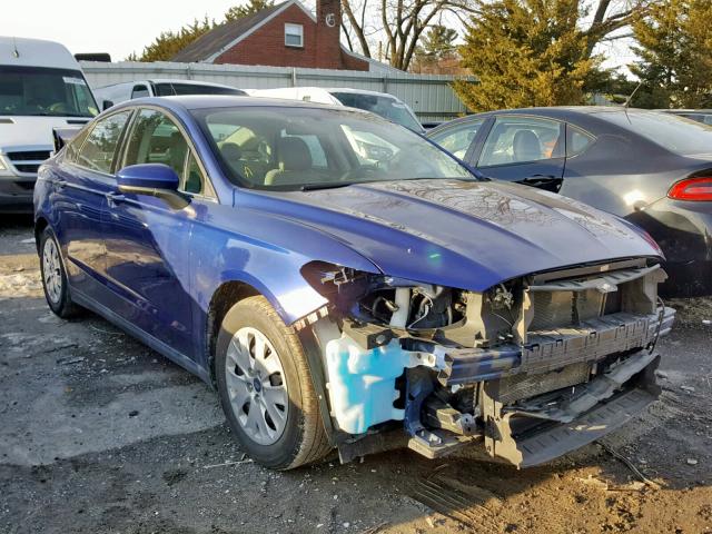 3FA6P0G7XDR258613 - 2013 FORD FUSION S BLUE photo 1