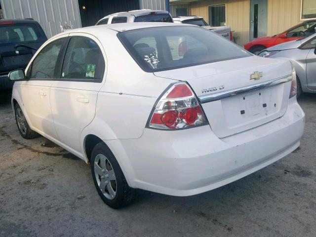 KL1TD56E49B395486 - 2009 CHEVROLET AVEO LS WHITE photo 3
