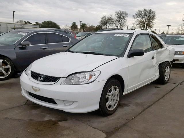 1HGEM22105L044096 - 2005 HONDA CIVIC DX V WHITE photo 2