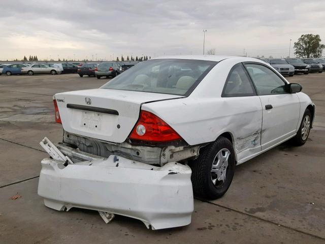 1HGEM22105L044096 - 2005 HONDA CIVIC DX V WHITE photo 4