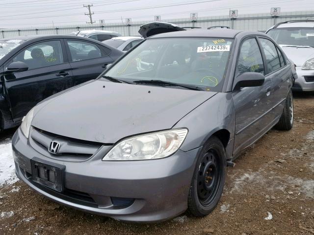 1HGES16355L019898 - 2005 HONDA CIVIC DX V GRAY photo 2