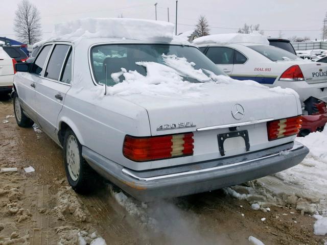 WDBCA35D9HA319117 - 1987 MERCEDES-BENZ 420 SEL WHITE photo 3